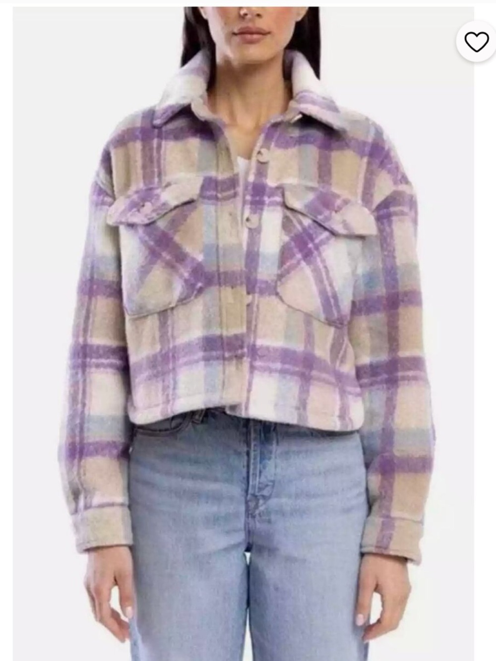Blanknyc Crop Plaid Shacket in Keep It Up